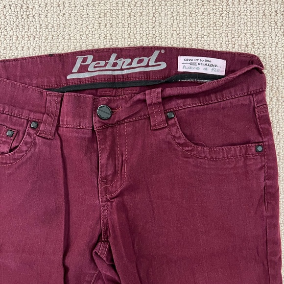 Maroon Slim Straight Leg Jeans - Picture 2 of 10
